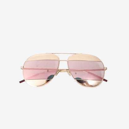 Dior Split 1 Aviator Sunglasses in Gold-Tone Metal