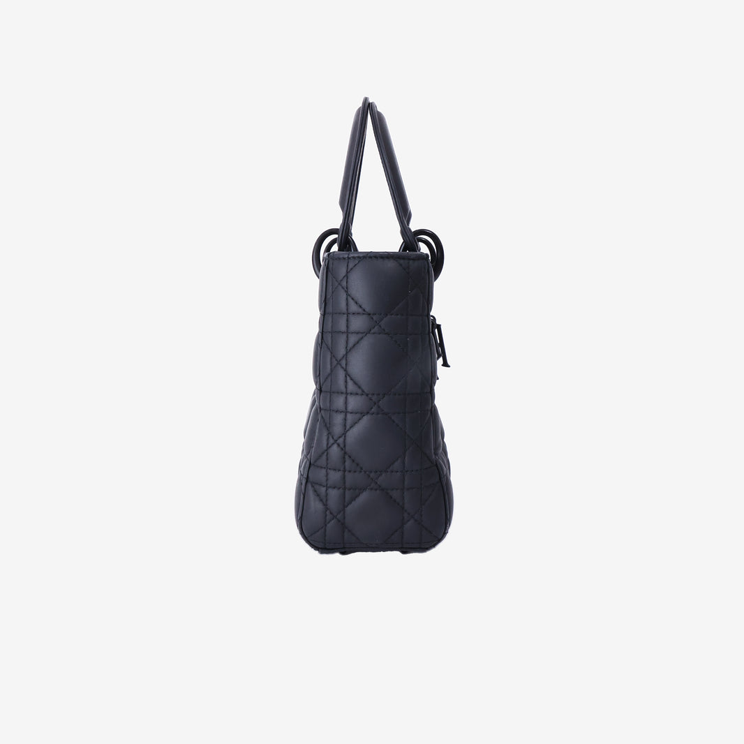 Dior Small Lady Dior Bag in Black Ultramatte Cannage Calfskin Leather (Contact to Enquire)