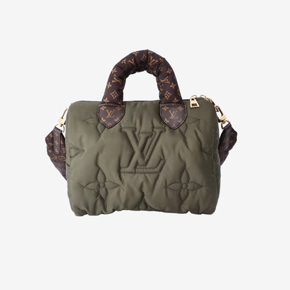 Louis Vuitton Pillow Speedy 25 Bag in Khaki Green Nylon with Gold Hardware