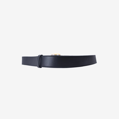 Gucci GG Marmont Leather Belt in Black Calfskin with Gold Hardware (Size 85/34)