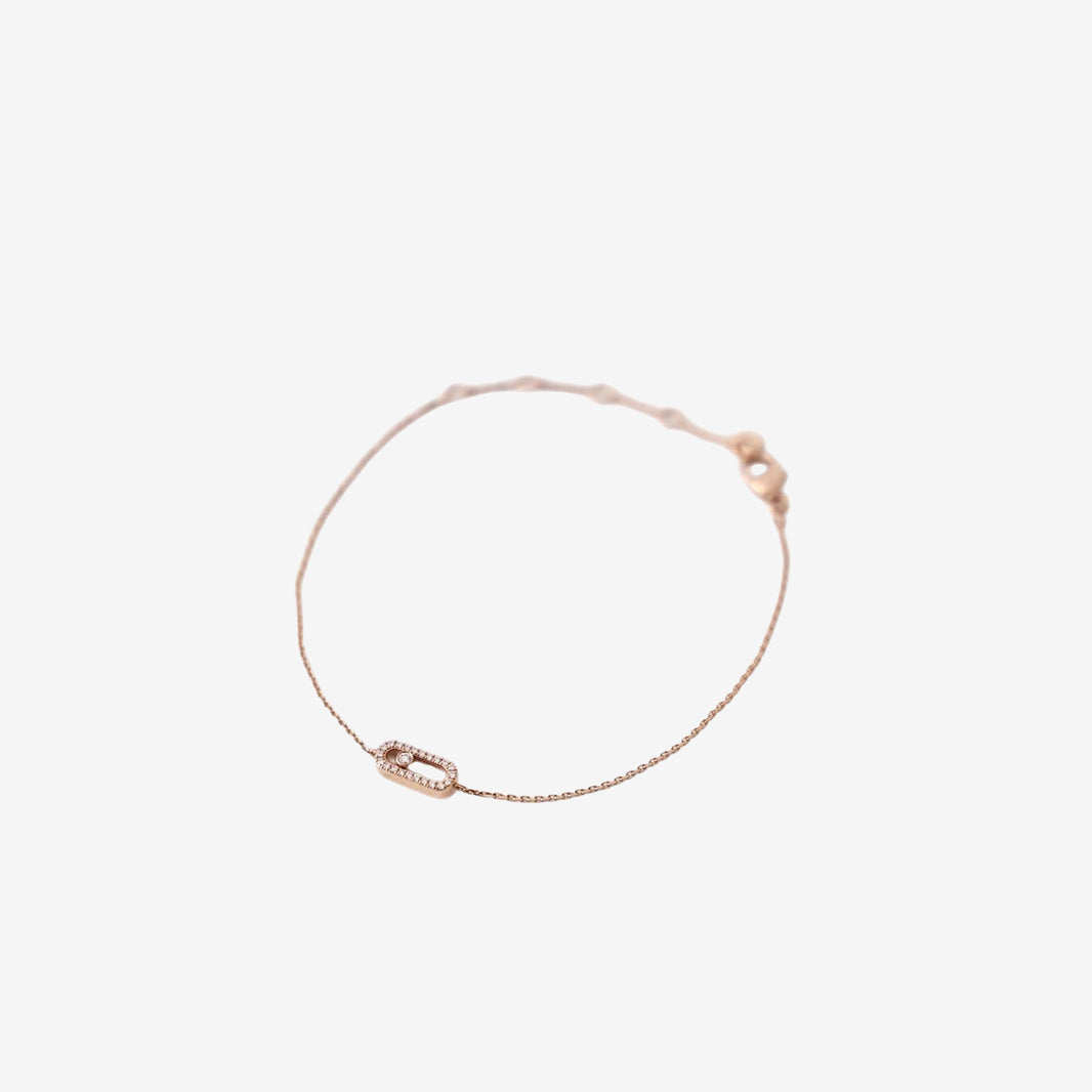 Messika Move Uno Bracelet in 18K Rose Gold with Snaplink