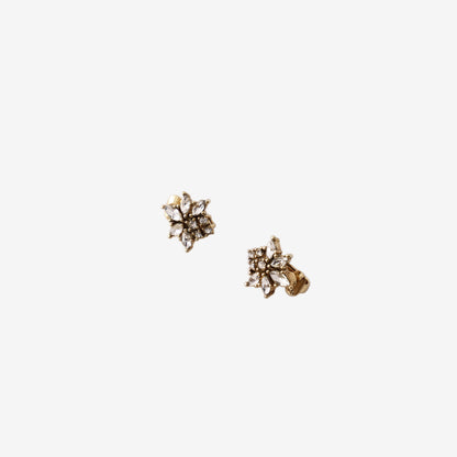 Dior Clip-On Earrings in Gold-Tone Metal with Rhinestones