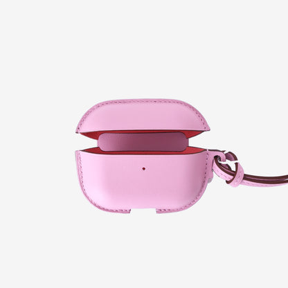 Hermès AirPods Pro Case in Mauve Pale Swift Calfskin Leather front view