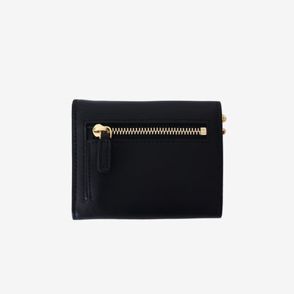 MCM Mode Travia Mini Chain Wallet in Black Nappa Leather with Gold Hardware