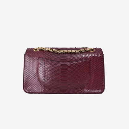 Chanel 2.55 Bag in Burgundy Python Leather with Gold Hardware