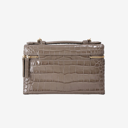Chanel 26A Matthieu Blazy Vanity Case in Khaki Crocodile-Embossed Calfskin Leather with Gold Hardware (Contact to Enquire)
