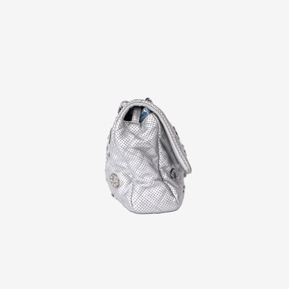 *RARE* Chanel Paris-Dubai Medals Flap Bag in Silver Lambskin Leather with Silver Hardware