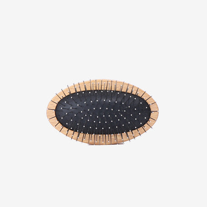 Hermès Dog Brush in Brown Beechwood with Metal back view