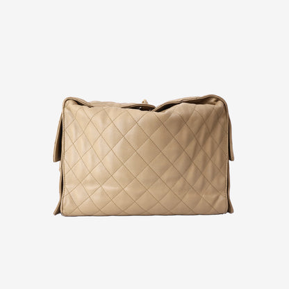 Chanel 25 Medium Hobo Bag in Camel Caviar Leather with Gold Hardware
