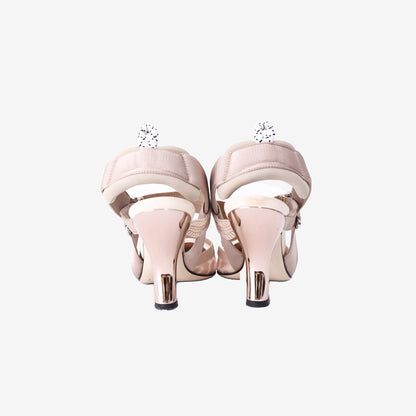 Fendi Colibrì Slingback Pumps in Nude & Pink FF-Motif Mesh (Size 38.5)