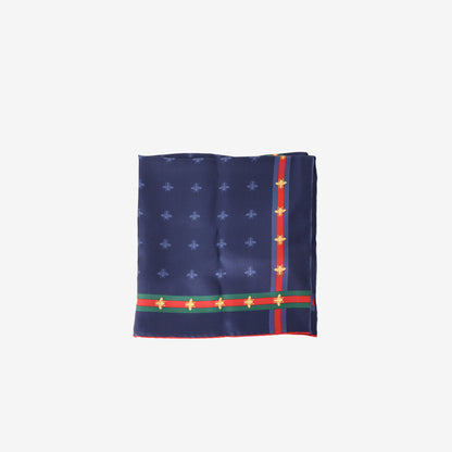 Gucci Contrast Patterned Pocket Square in Multicoloured Silk