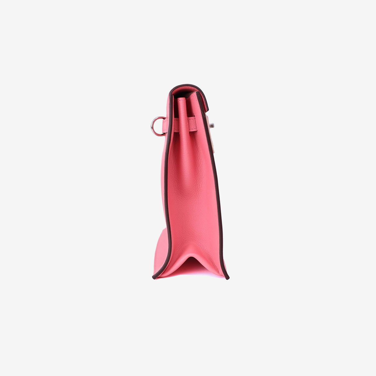 Hermès Kelly Danse in Rose Azalée Evercolor Leather with Palladium Hardware side view