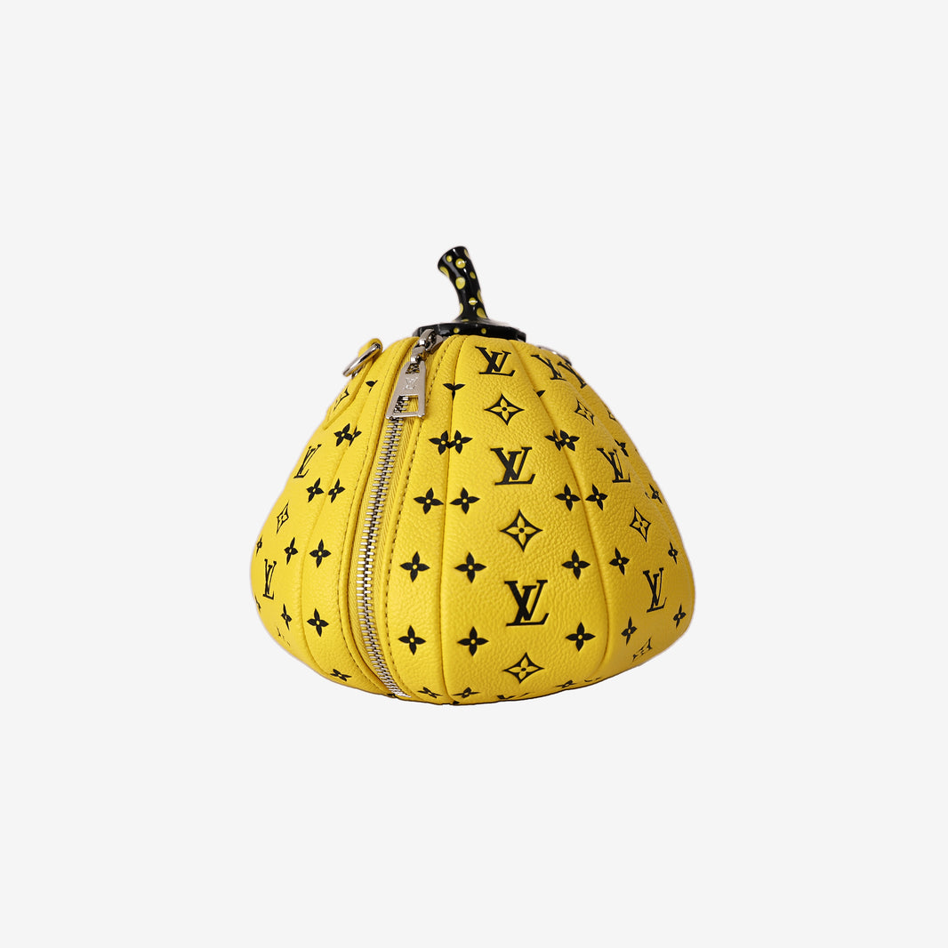 Louis Vuitton x Yayoi Kusama Limited Edition Pumpkin Bag in Yellow/Black Monogram Calfskin Leather with Silver Hardware