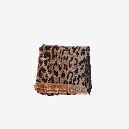 Chanel Leopard Print Wool Stole Scarf