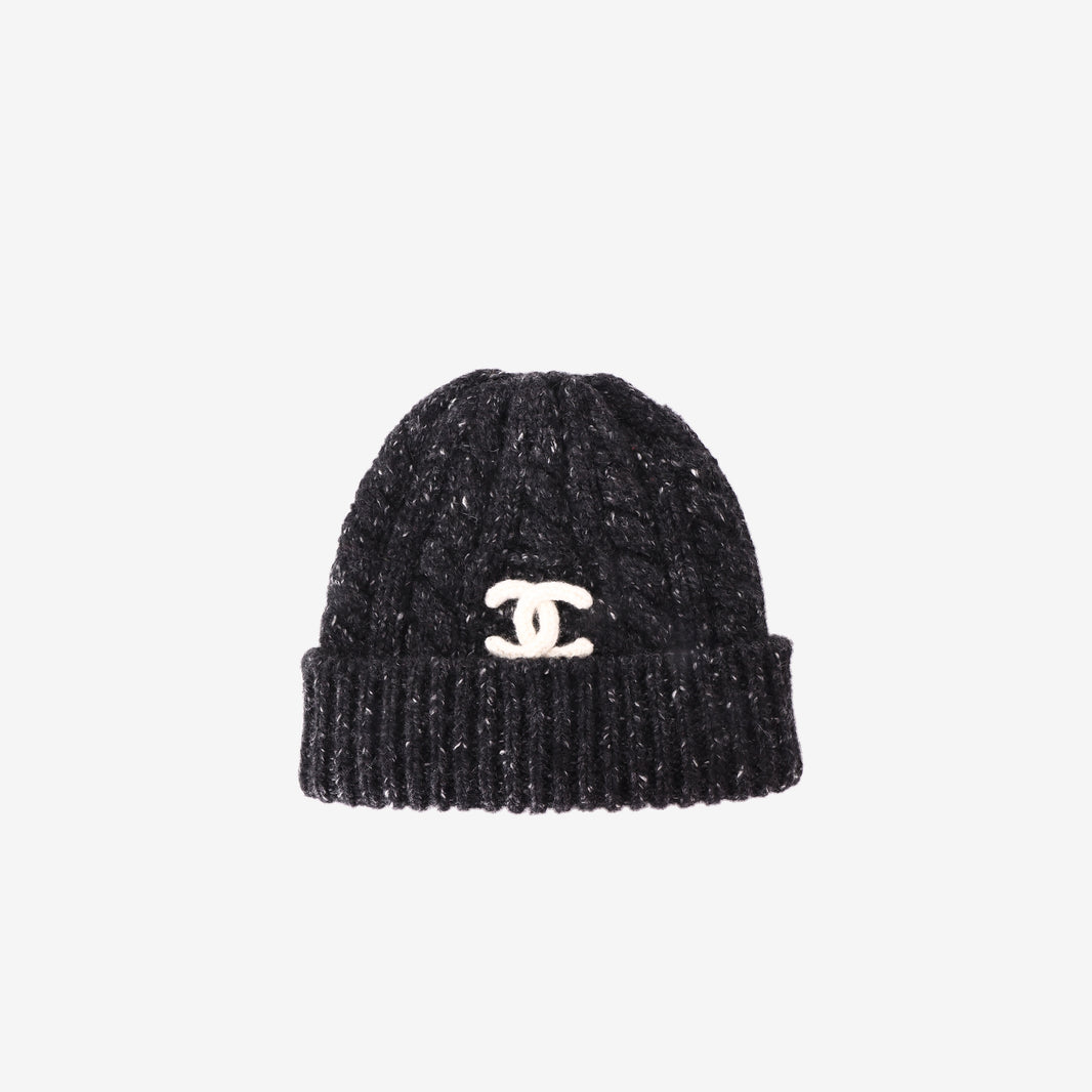 Chanel Cloche Beanie in Black Cashmere