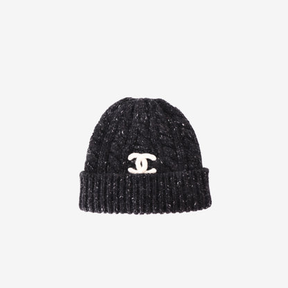 Chanel Cloche Beanie in Black Cashmere