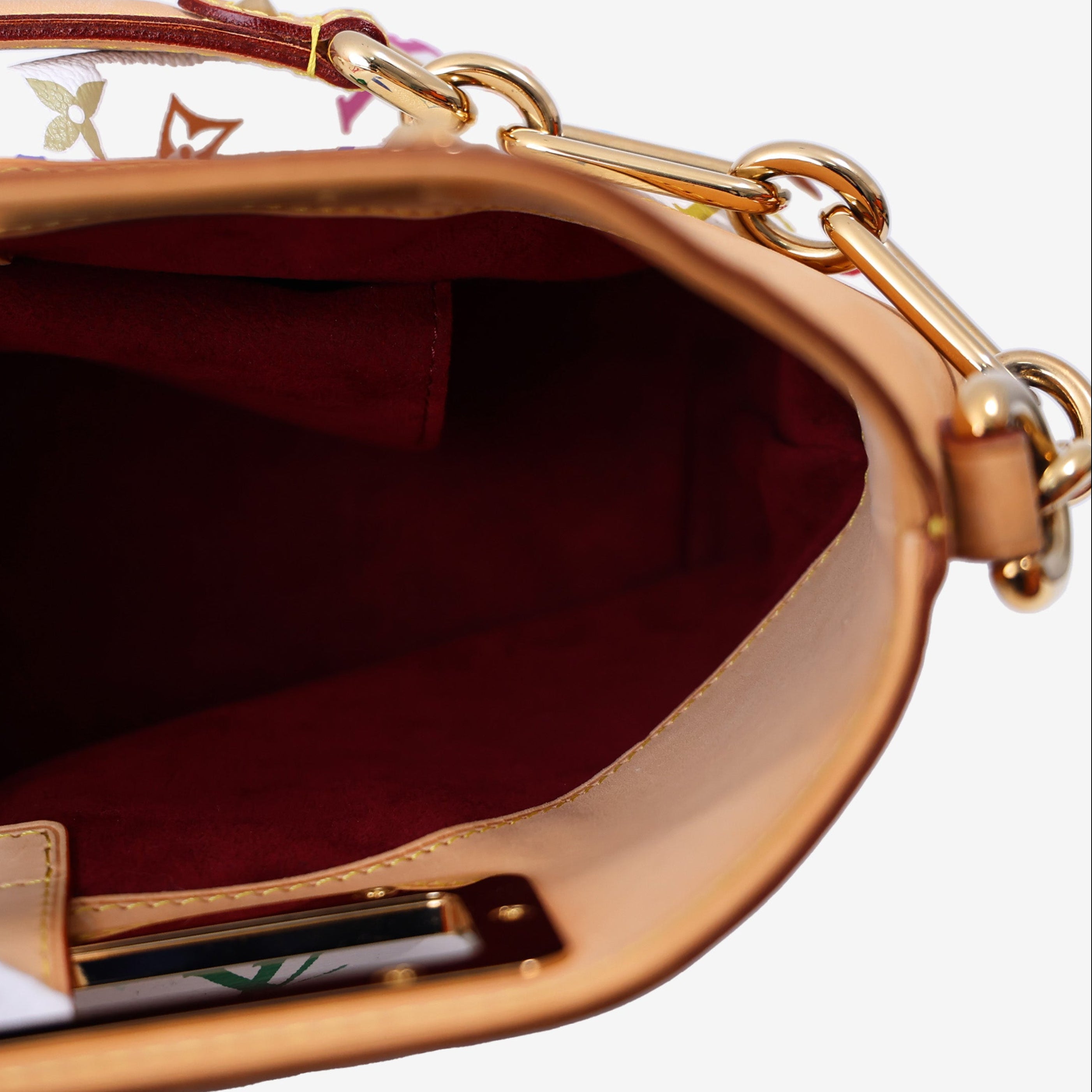 Louis Vuitton Judy Bag in White Monogram Canvas with Gold Hardware interior view