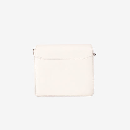 Hermès Roulis Mini Bag in White Evercolor Leather with Palladium Hardware