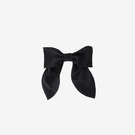 Chanel Bow Hair Clip in Black Silk