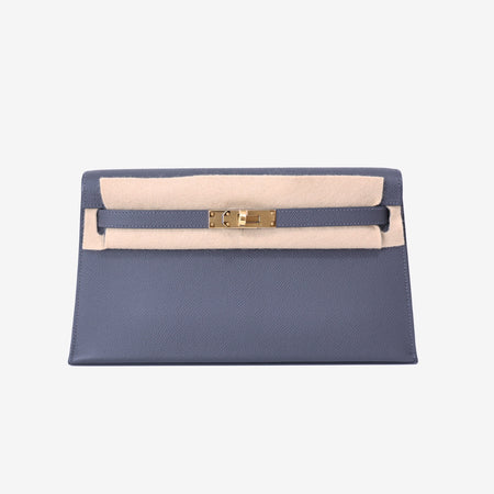 Hermès Kelly Elan in Etain Epsom Leather with Gold Hardware front view