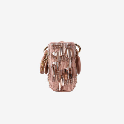 Christian Dior Lady D-Joy Bag in Pink Metallic Sequins with Gold Hardware