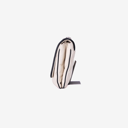 Chanel 2.55 East West Flap Bag in White Lambskin Leather (Contact to Enquire)