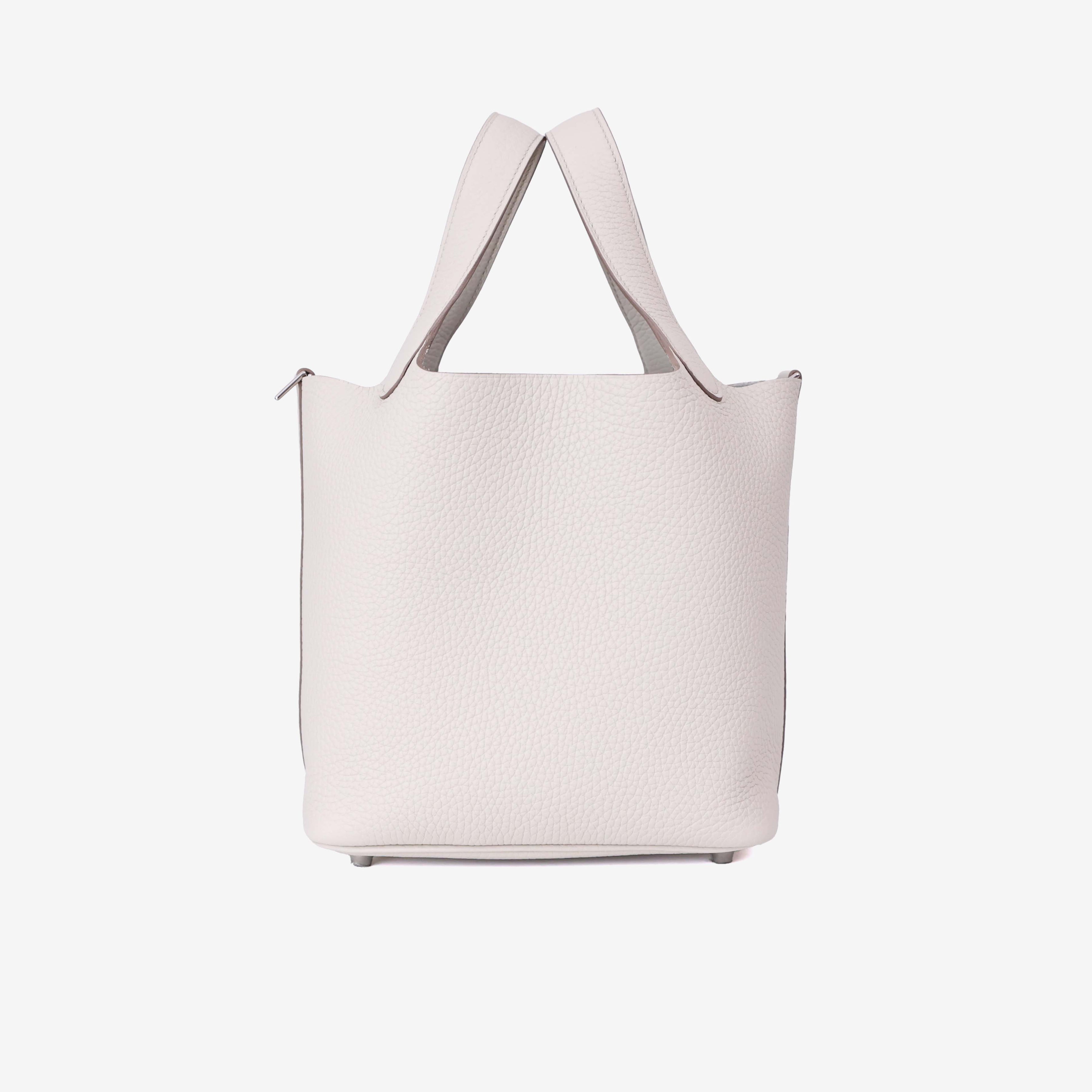 Hermès Picotin 18 in Beton Clemence Leather Palladium Hardware side view