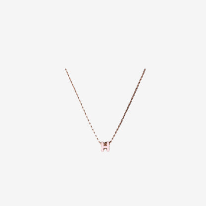 Hermès Mini Pop H Pendant Necklace in Pink with Rose Gold-Plated Hardware