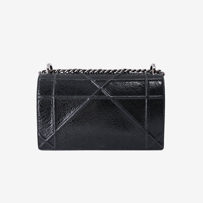 Dior Diorama Bag in Black Calfskin Leather with Silver Hardware