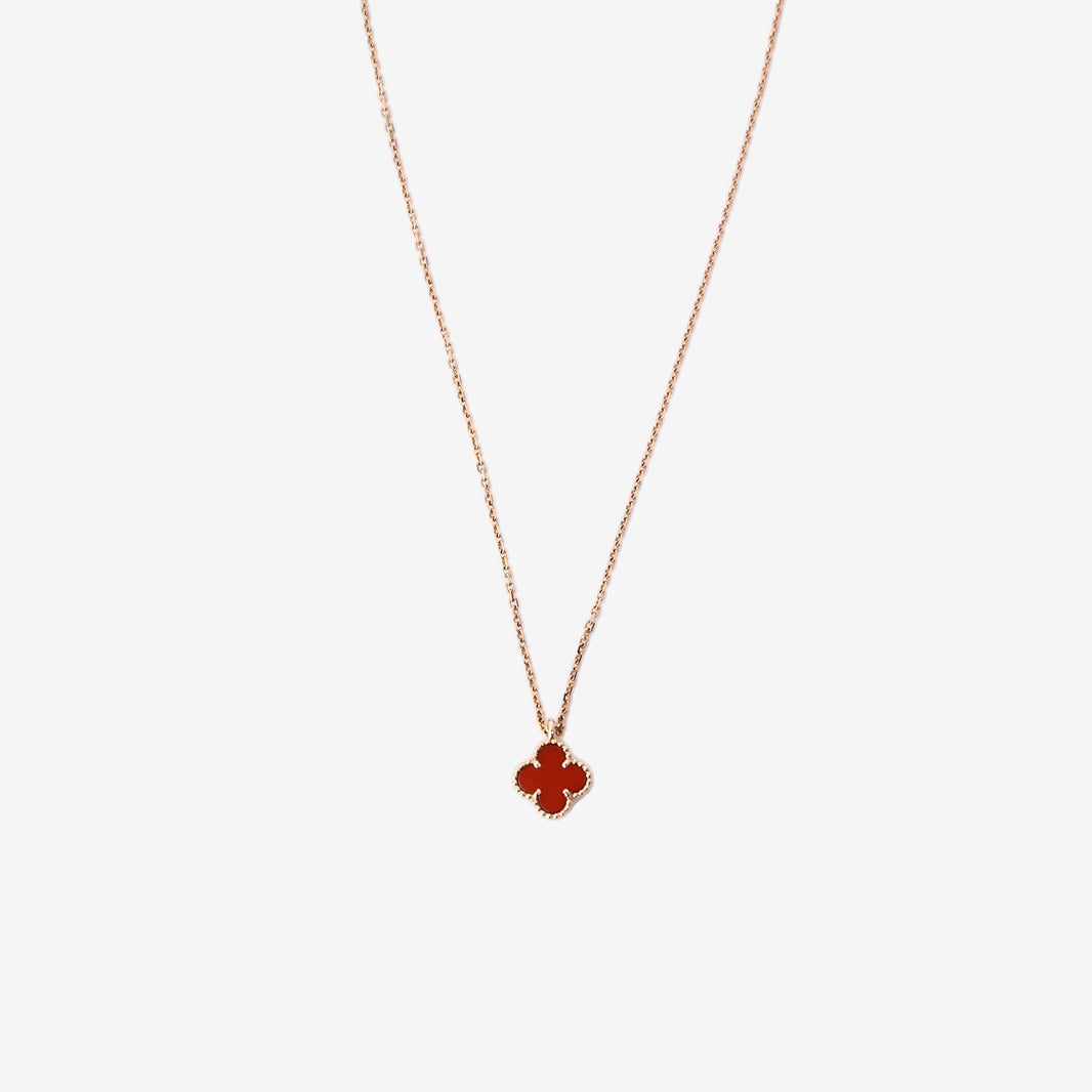 Van Cleef & Arpels Alhambra Necklace in 18k Yellow Gold/Carnelian