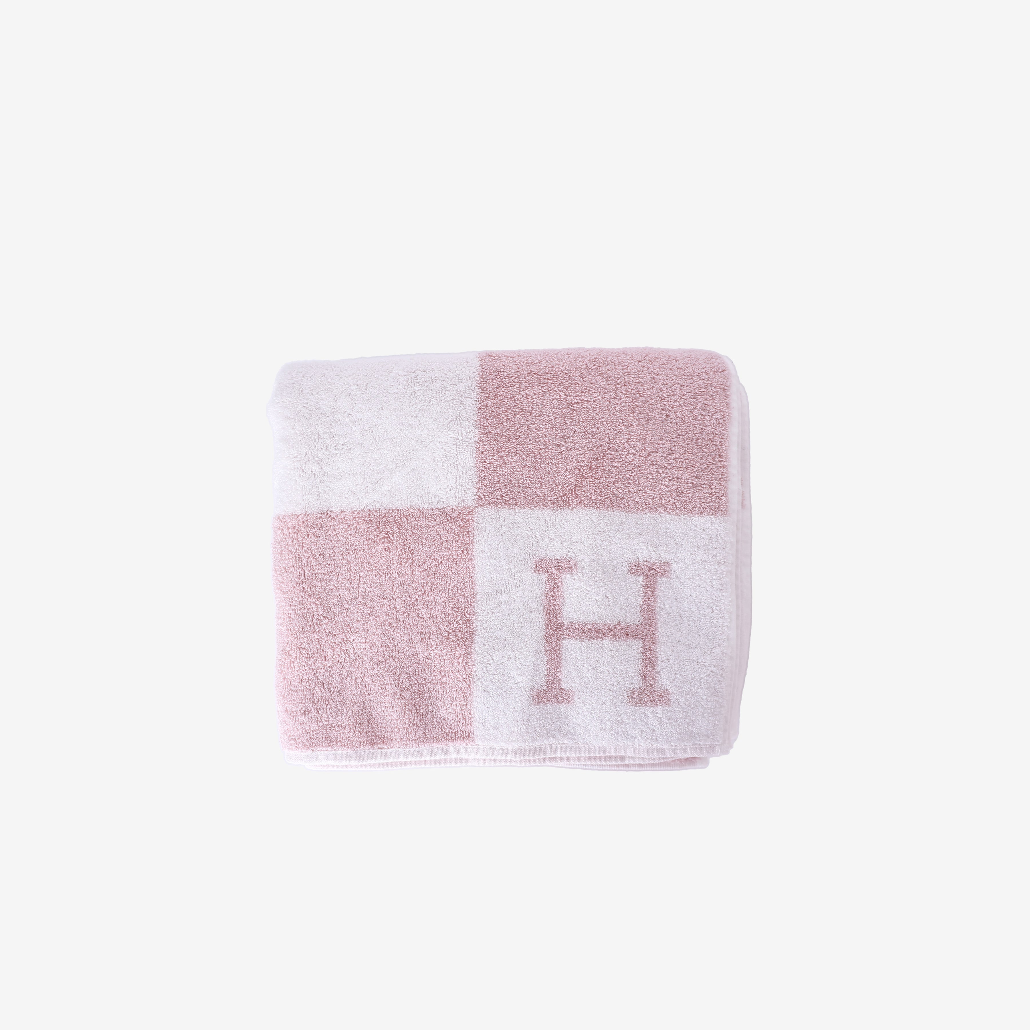 Hermès Avalon Wash Cloth in Rose Lilas Cotton front view
