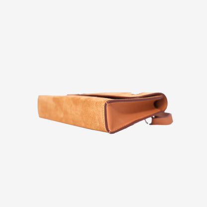 Hermès Snap Wallet in Sesame Veau Grizzly Suede and Swift Leather with Palladium Hardware