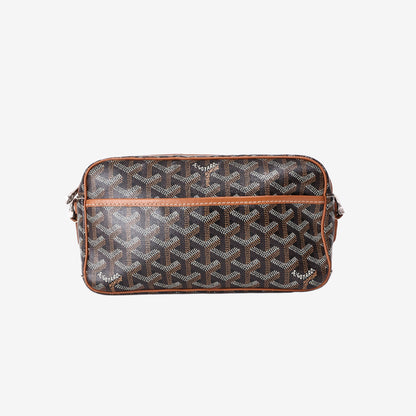 Goyard Cap-Vert PM Bag in Brown Goyardine Canvas with Silver Hardware
