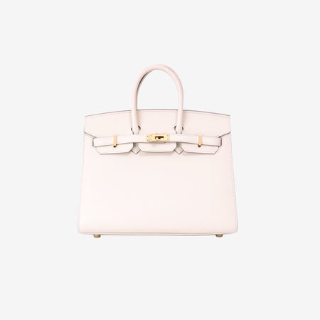Hermès Birkin 25 in Craie Epsom Leather with Gold Hardware front view