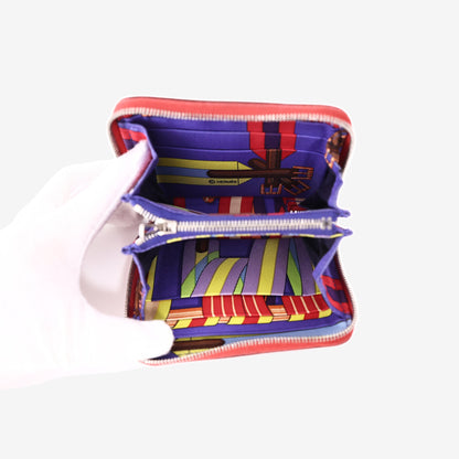 Hermès Silk'In Compact Wallet in Red Epsom Leather with Palladium Hardware