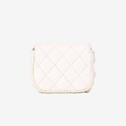 Chanel Mini Bag in White Lambskin Leather with Silver Hardware