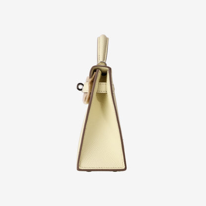 Hermès Mini Kelly 20 in Jaune Milton Epsom Leather with Palladium-Plated Hardware