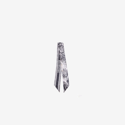 Dior Toile de Jouy Sauvage Mitzah Scarf in Ivory/Grey Silk