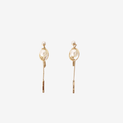 Dior Tribales Earrings in White Resin Pearl with Gold-Tone Metal
