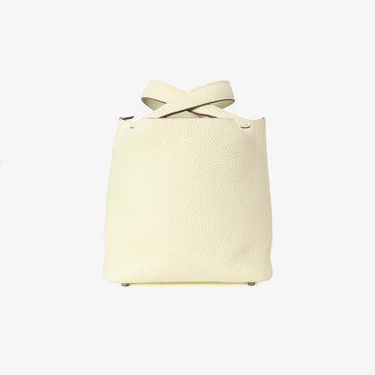 Hermès Picotin 18 Jaune Milton Clemence Leather with Palladium Hardware side view