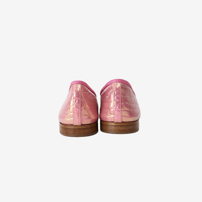 Chanel 26K Ballet Flats in Pink Turquoise Leather (Size 38)