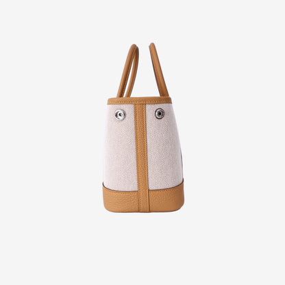 Hermès Neo Garden Party 23 in Écru Toile Canvas/Négonda Leather with Palladium-Plated Hardware