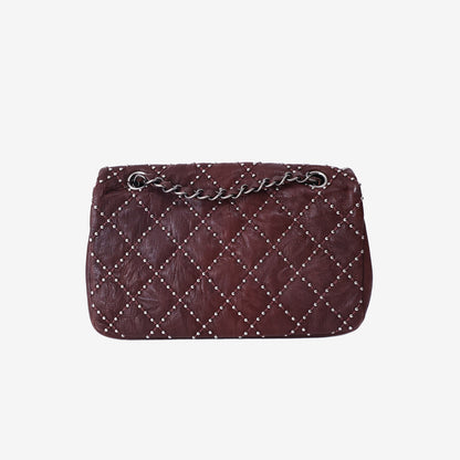 Chanel Paris-Dallas Metal Beauty Flap Bag in Burgundy Calfskin Leather with Silver Hardware