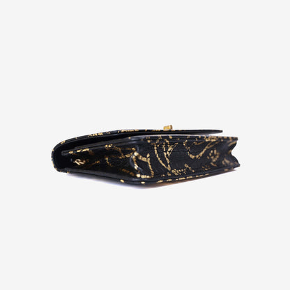 Chanel 2.55 Wallet on Chain in Black Calfskin Leather with Gold Hardware bottom side view