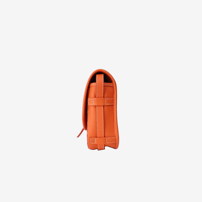 Goyard Belvédère Handbag in Orange Goyardine Canvas with Silver Hardware