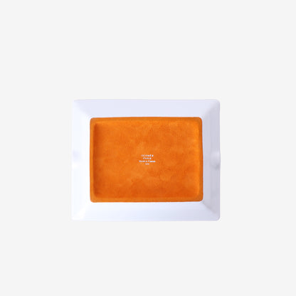 Hermès Cheval Déco Ashtray in Bleu Cobalt Porcelain with Velvet Goatskin Base back view