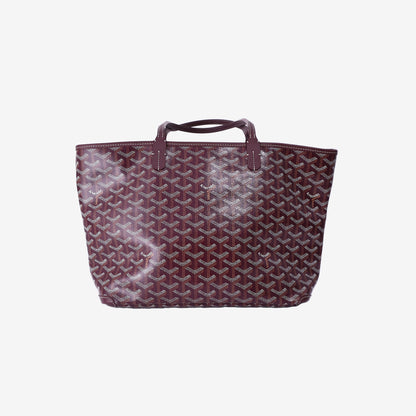 Goyard Saint Louis PM Tote in Burgundy Goyardine Canvas with Silver Hardware