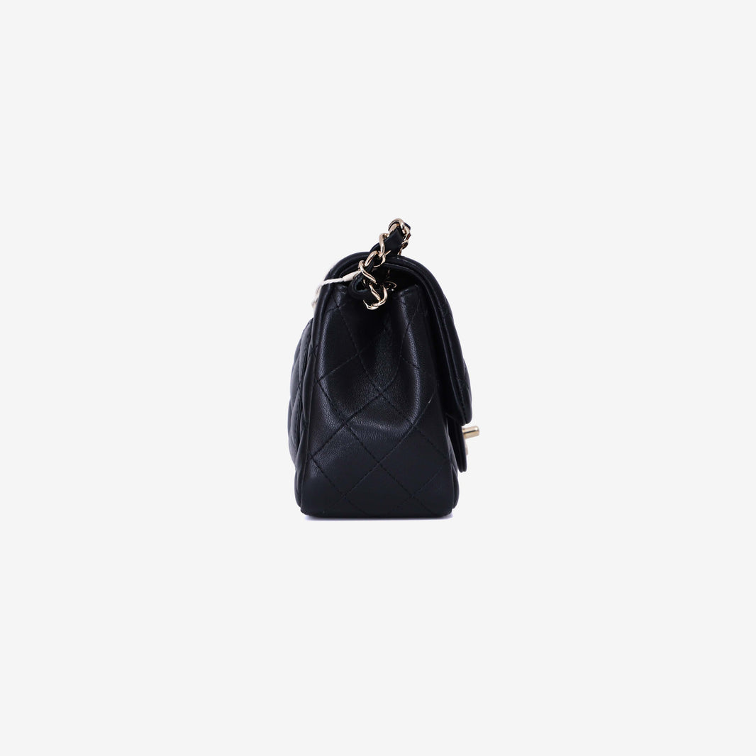 Chanel Mini Classic Hand Bag in Black Lambskin with Gold Hardware (Contact to Enquire)