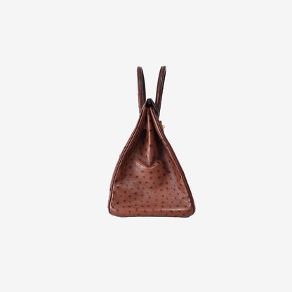Hermès Birkin 35 in Marron Foncé Ostrich Leather with Gold-Plated Hardware (Contact to Enquire)