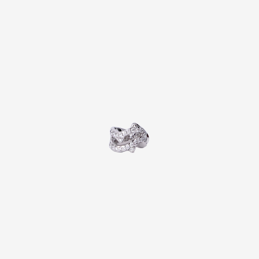 Dior Bois de Rose Double Hoop Ear Cuff in 18K White Gold with Diamonds